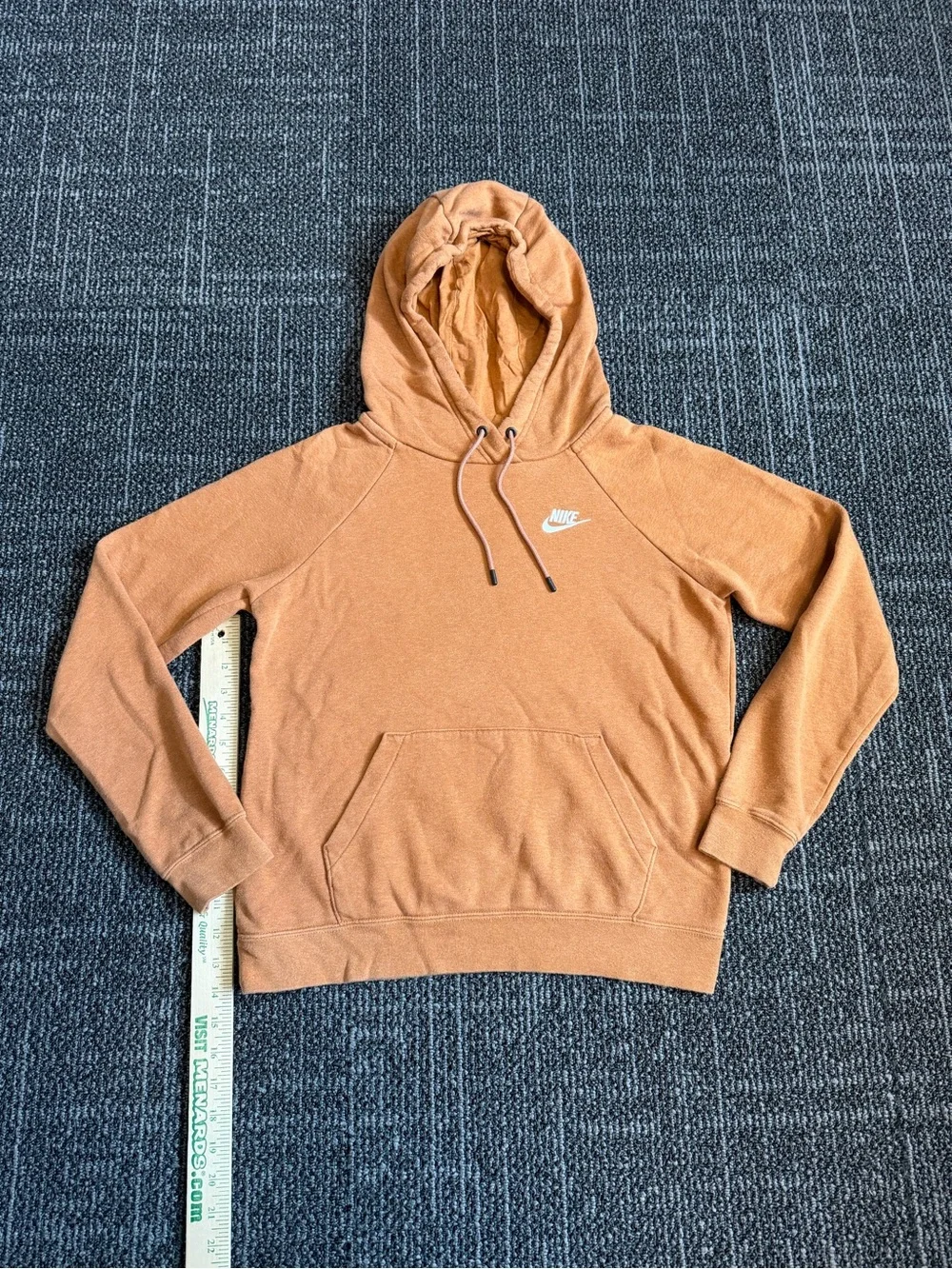 Nike Rust Orange Pullover Hoodie with Drawstring Small